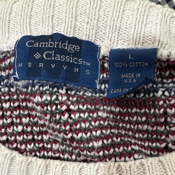 Cambridge Classics Vintage Oversized Plaid Knit Sweater - Cream, Red, Blue Green - Picture 5 of 5